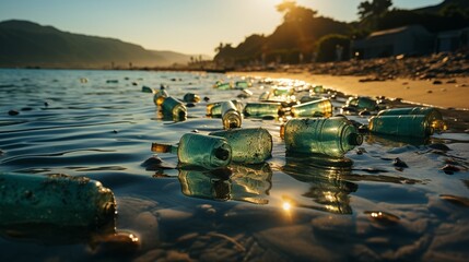 Volunteers should clean up litter because plastic bottles and beach trash are difficult to decompose and could harm aquatic life. Environment, Earth