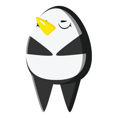  Sports penguin does yoga and fitness.