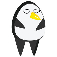  Sports penguin does yoga and fitness.