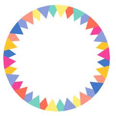 Colorful triangle circle background frame