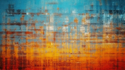 Obraz premium Damaged Screen in Blue Hue