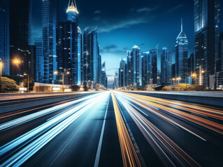 Fototapeta premium empty floor with city background