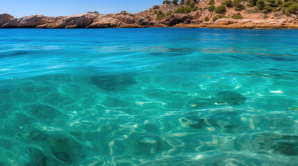 Fototapeta premium Nature's Canvas: Rippling Turquoise Waters at the Beach