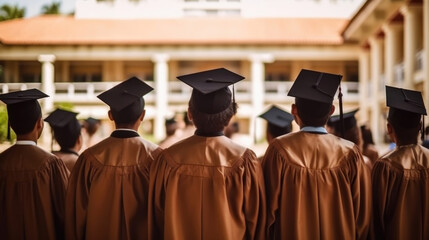 Obraz premium Achievement Unlocked: University Graduates on Commencement Day