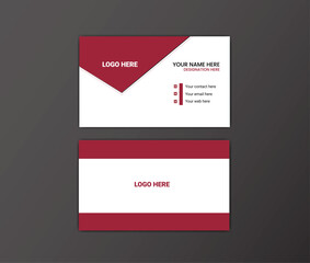 Creative minimal horizontal simple clean template vector design, layout in rectangle size. Double sided business card design.