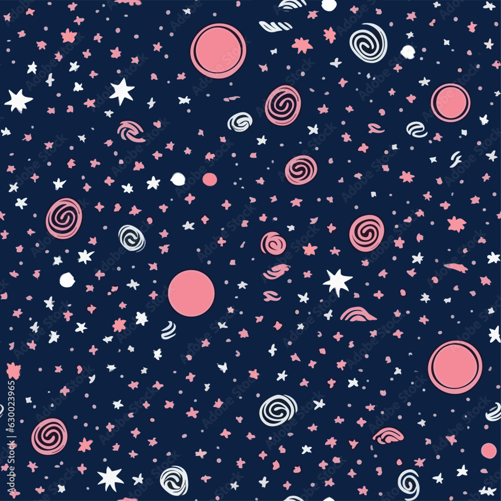 Wall mural seamless colorful galaxy pattern. seamless pattern of galaxy in colorful style. add color to your di