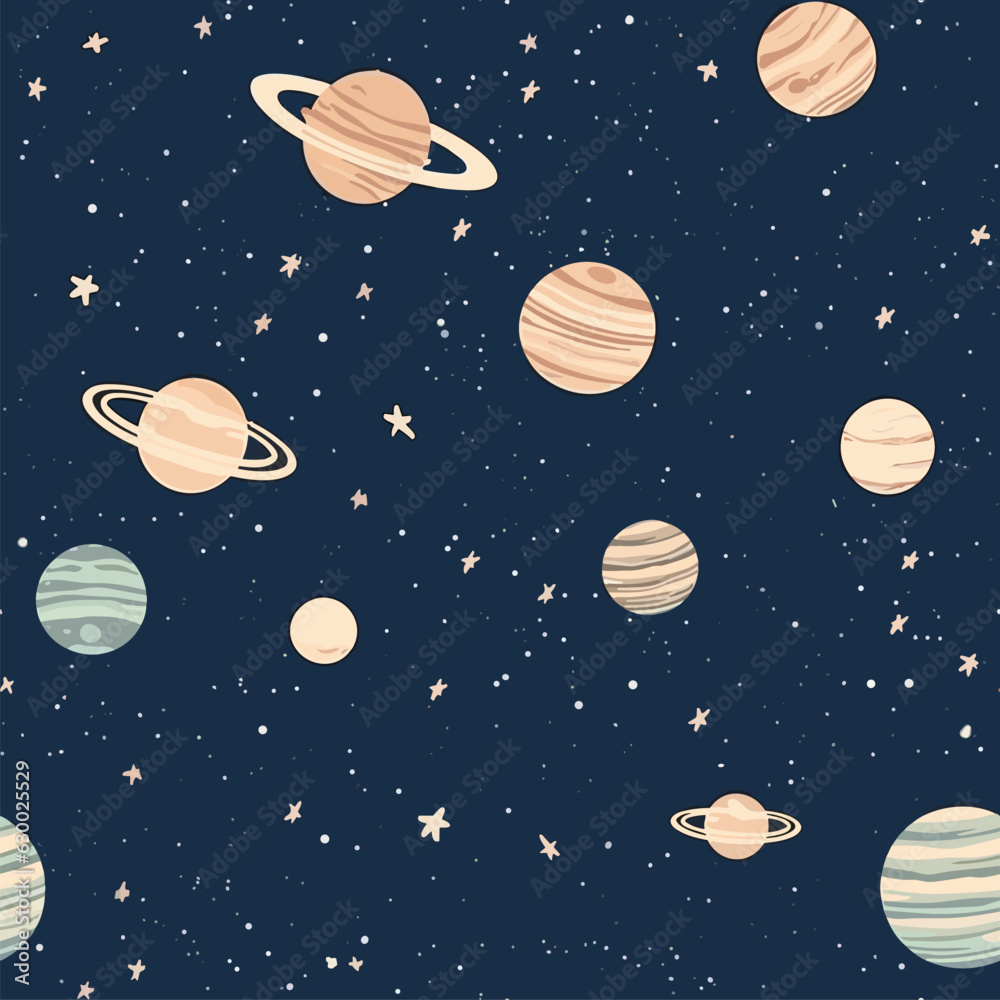 Wall mural seamless colorful galaxy pattern. seamless pattern of galaxy in colorful style. add color to your di