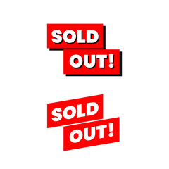 Sold out products shopping icon label button design vector
