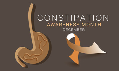 Fototapeta premium Constipation awareness month. background, banner, card, poster, template. Vector illustration.