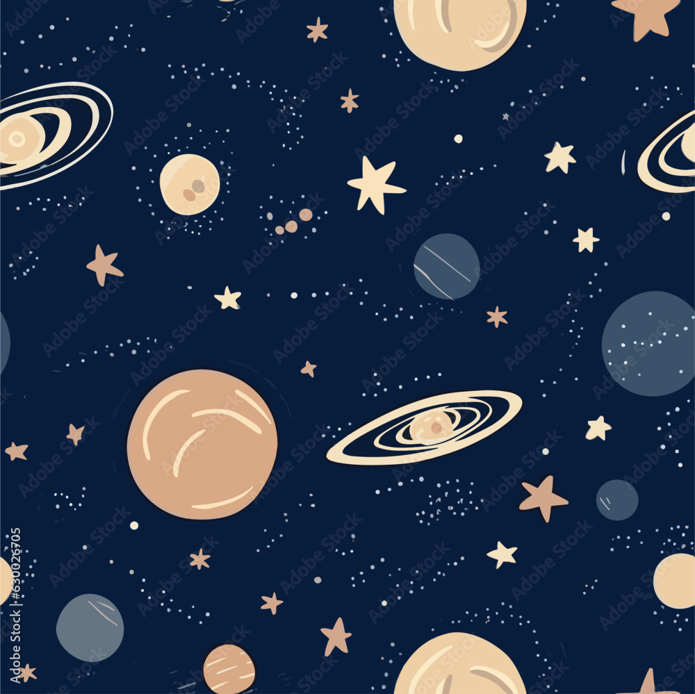 Wall mural seamless colorful galaxy pattern. seamless pattern of galaxy in colorful style. add color to your di