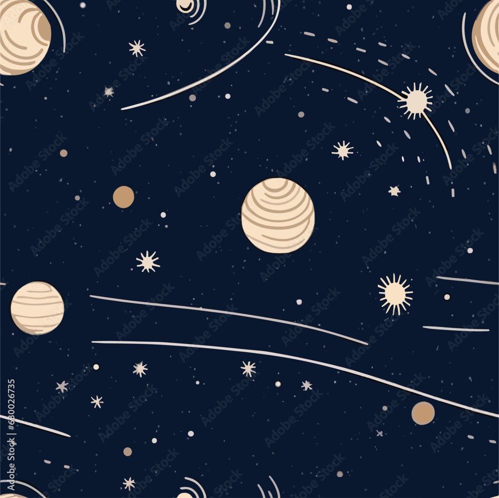 Wall mural seamless colorful galaxy pattern. seamless pattern of galaxy in colorful style. add color to your di