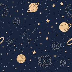 Seamless Colorful Galaxy Pattern.

Seamless pattern of Galaxy in colorful style. Add color to your digital project with our pattern!