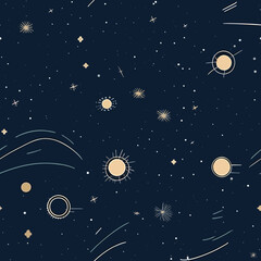 Seamless Colorful Galaxy Pattern.

Seamless pattern of Galaxy in colorful style. Add color to your digital project with our pattern!