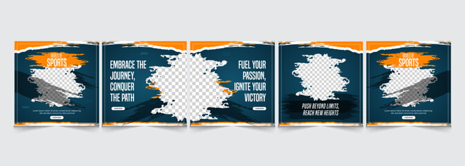 Sports edition instagram carousel template, gym categorized carousel design, vector illustration eps 10 © thedesignsource