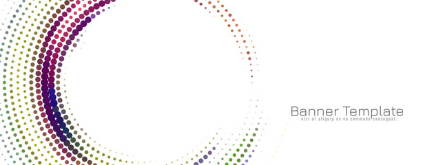 Abstract colorful circular halftone elegant banner template