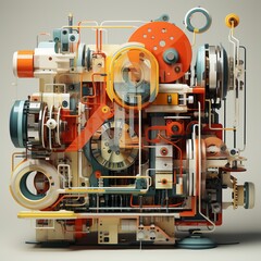 AI Mesmerizing abstract illustrations with geometric shapes