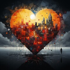 Naklejka premium AI Mesmerizing abstract illustrations with geometric shapes