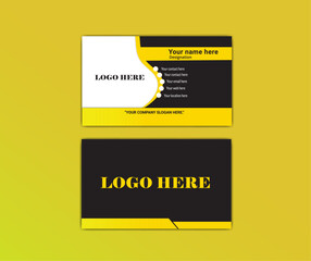 Yellow and black color modern creative luxury business card design template.