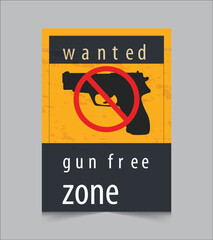 Gun free zone sign templates, vector illustration eps 10