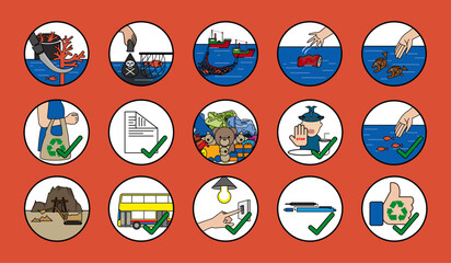 Set of protecting ocean