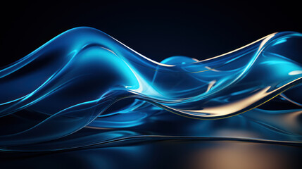 Ethereal Depths: Chiaroscuro in Swirling Blue. Generative AI