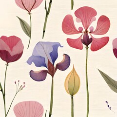 AI-generated watercolor flowers on a neutral background