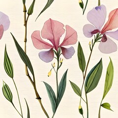 AI-generated watercolor flowers on a neutral background