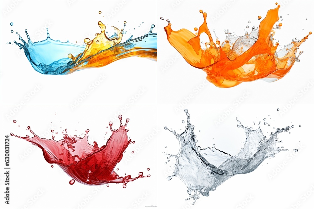Aufkleber set of color splashes isolated on white background.