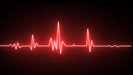 Heartbeat line. Pulse trace. EKG and Cardio symbol. Healthy and Medical concept.