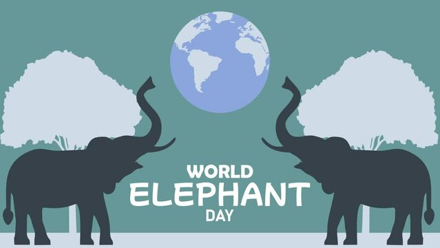 world elephant day animation video. suitable for poster templates and social media posts