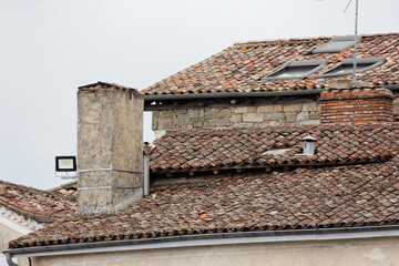 detailed view of french city Bazas at summer time