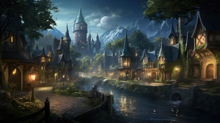 Fantasy RPG Village Game Artwork