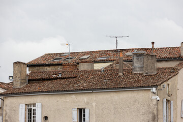 detailed view of french city Bazas at summer time