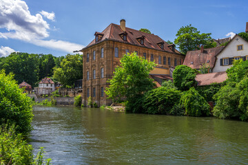 Historic old town of Bamberg at the river Regnitz