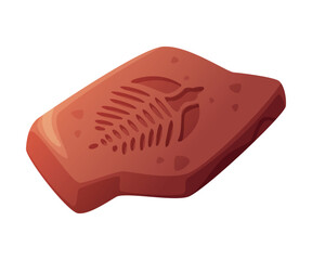 Fossil Imprint Obtained by Digging on Surface of Soil or Ground Vector Illustration