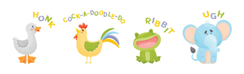 Funny Animals Talking Making Noise and Sound Vector Set © Happypictures