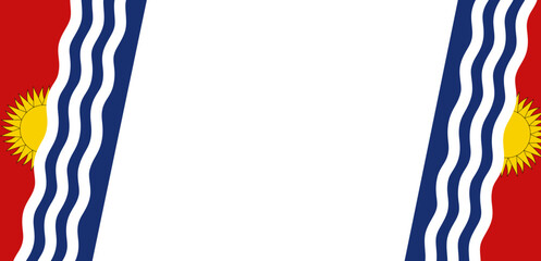 Kiribati flag wave isolated on png or transparent background