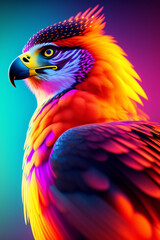 Obraz premium A colorful eagle bird with a colorful background