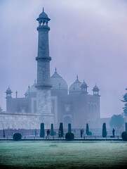 Minaret Of The Taj Mahal At Dawn