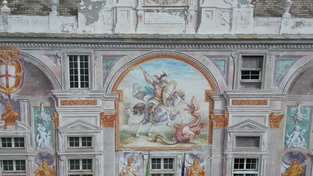 Beautiful Building in Genua, Italy. Made in July 2023 in 4K