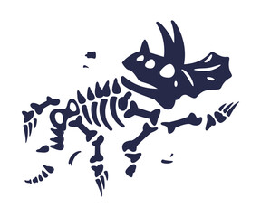 Black Bones Fossils Silhouette Obtained by Digging Vector Illustration