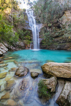 Beautiful and Colorfull Santa Barbara Brazilian Waterfall