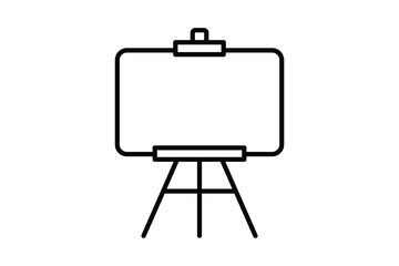 Easel icon. icon related to painting. stand used to hold the canvas. line icon style. Simple vector design editable