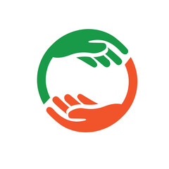 hand care logo design template. hand care vector icon illustration