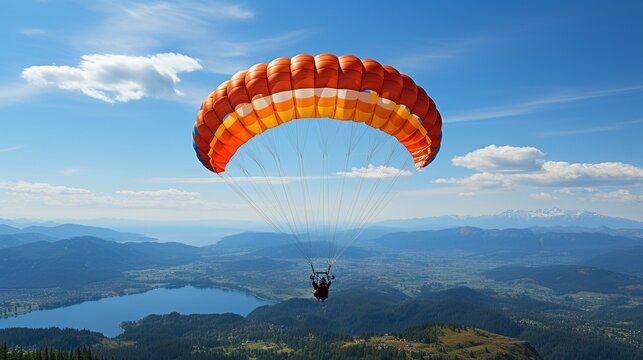 sky-blue parachute in.