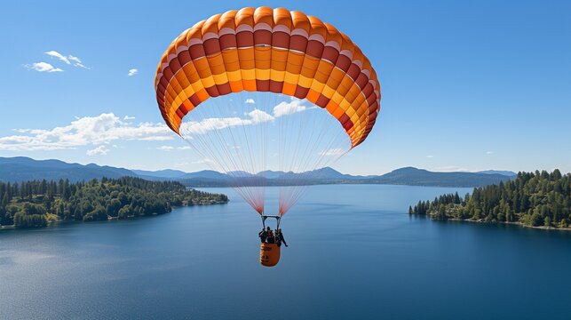 sky-blue parachute in.