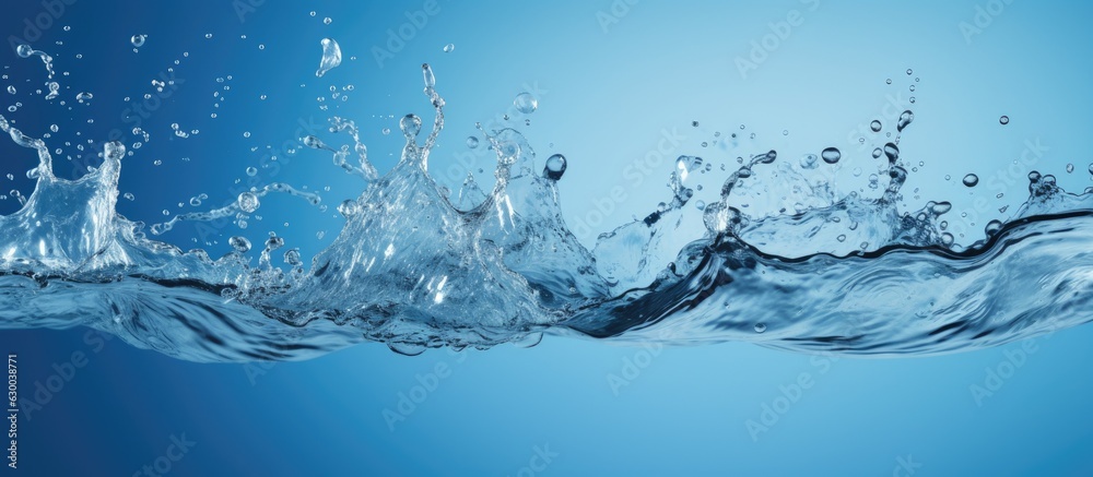 Aufkleber water splashing on a blue background with empty space for copying
