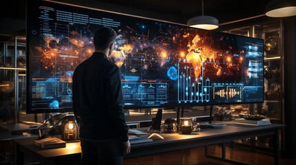 AI technology and big data analysis for business analytics.