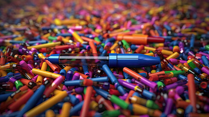 Obraz premium Ccolorful plastic pens, ai generated