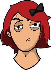 wut female face with red hair